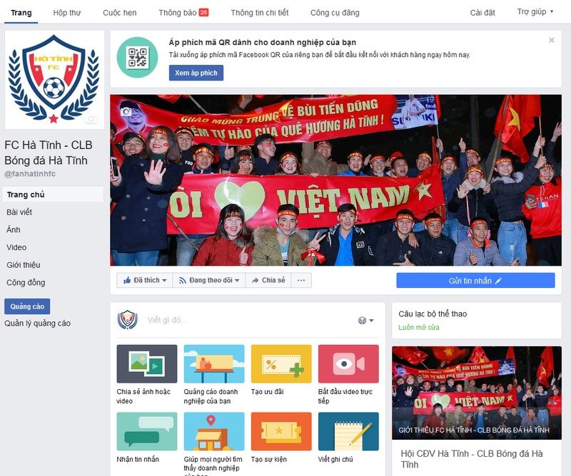 Cộng đồng mạng háo hức, mong chờ thành lập CLB bóng đá Hà Tĩnh